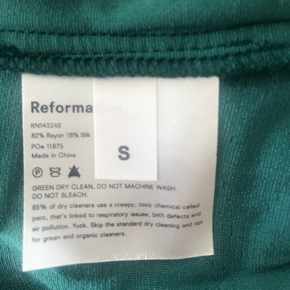 Reformation Peonie Dress Emerald - Picture 12 of 12